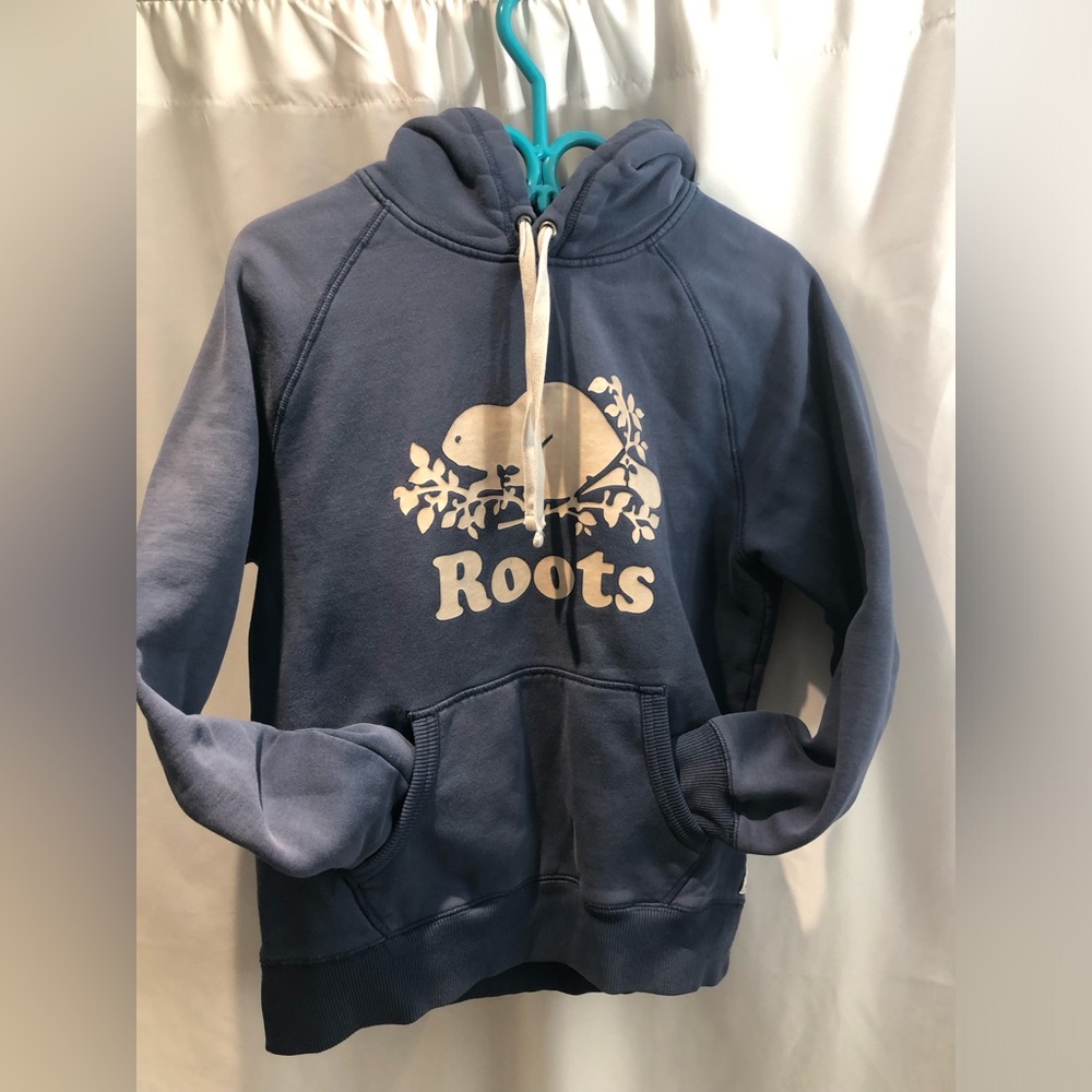 Roots Navy Hoodie with White Logo